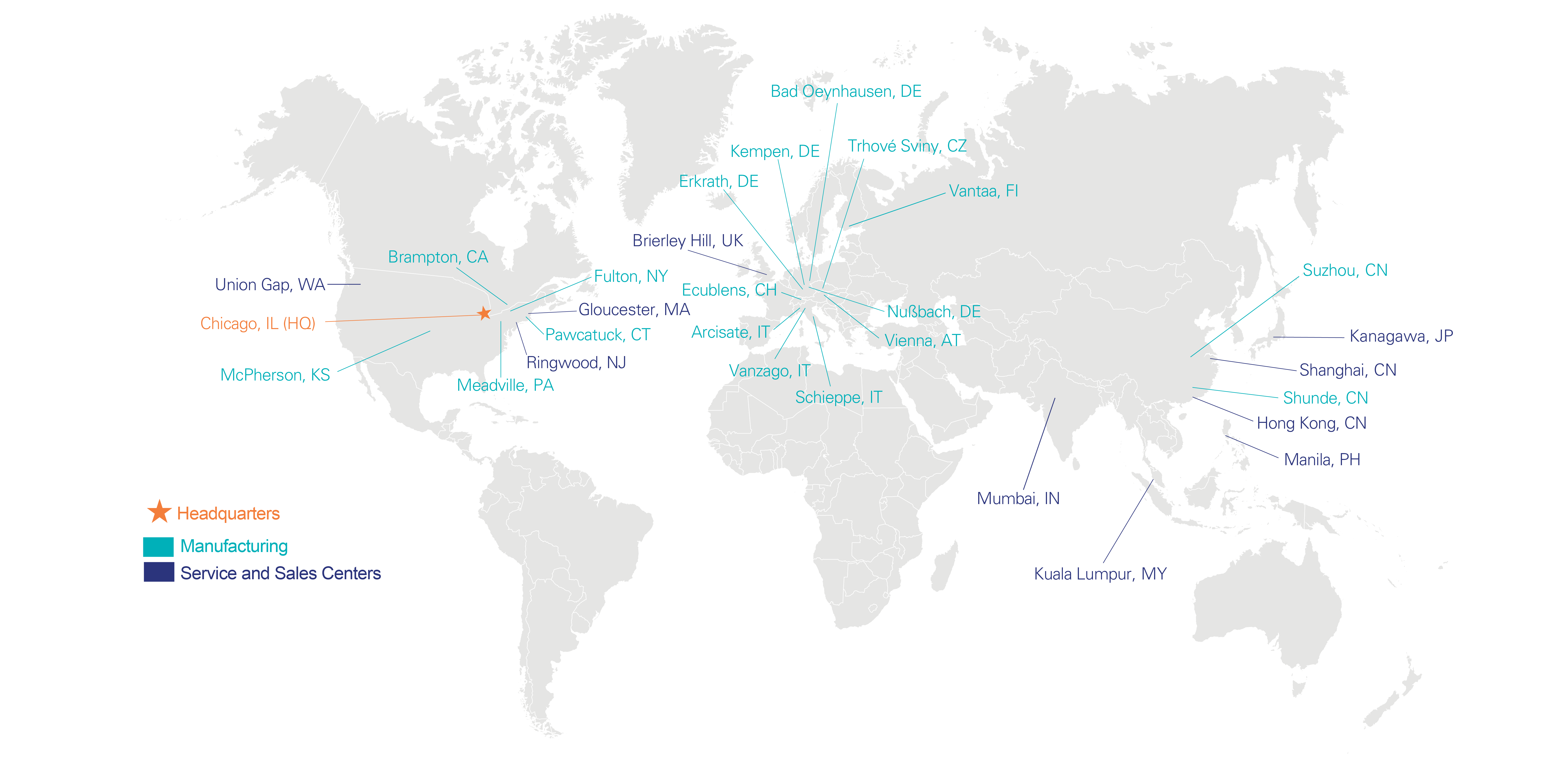 Davis-Standard Group Global Manufacturing, Sales and Service Locations